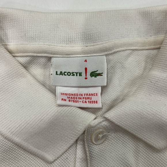 Lacoste white polo size 4 mens - Picture 3 of 5